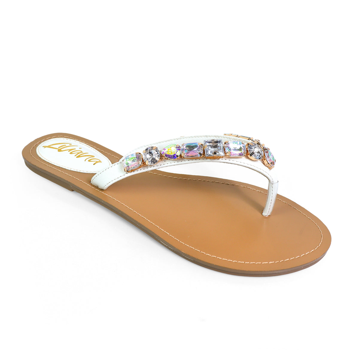 MARLO-256 COLOR STONE DETAIL THONG SANDAL