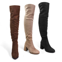 MARTELLA-1 OVER KNEE SUEDE W/ CHUNCKY HEEL
