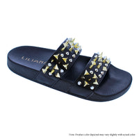 MAXIE-5 SLIDE WITH SPIKES & STUDS SLIPPER