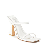 MICHAELA-1 SQUARED STRAPPY TRAPEZOID HIGH HEELS - APRICOT