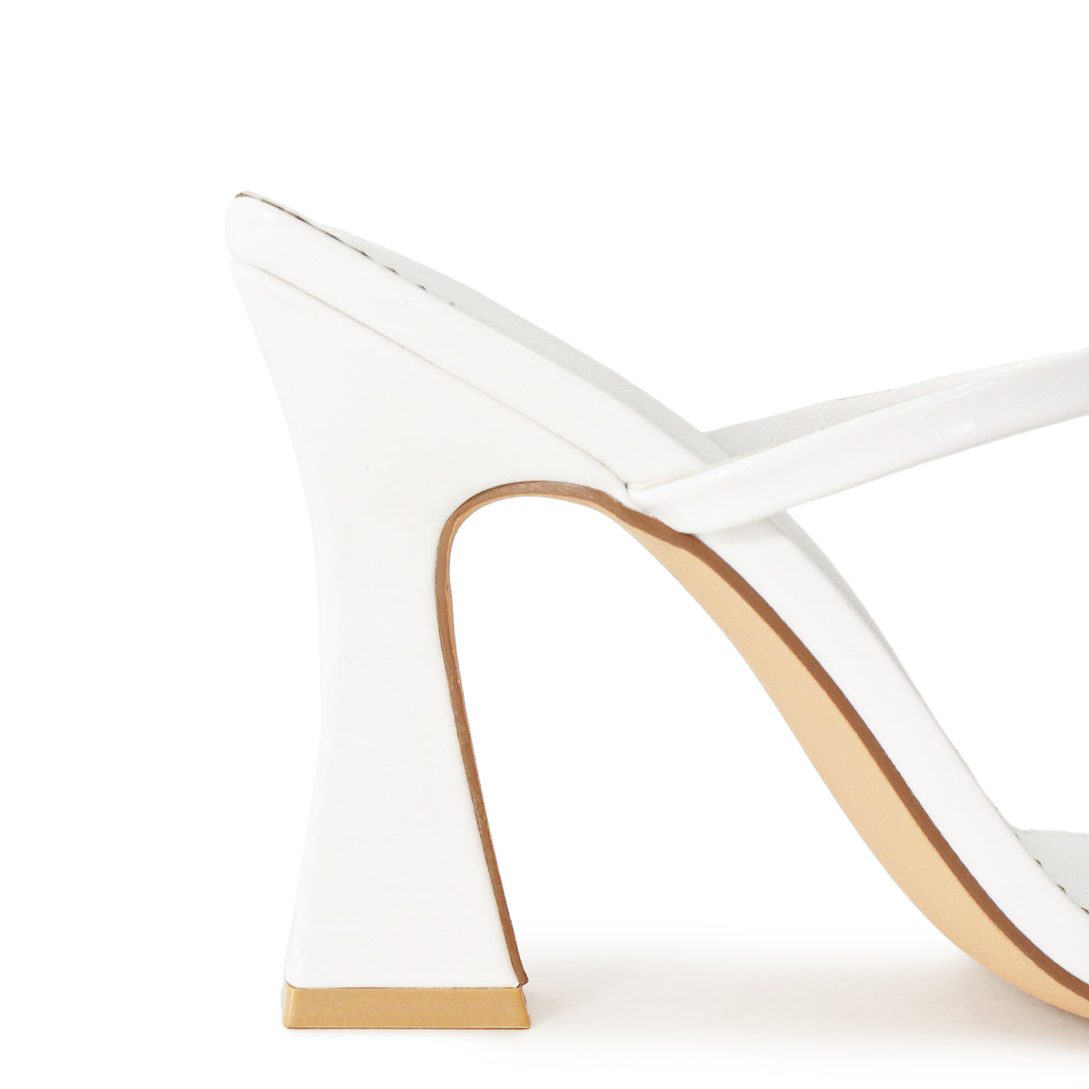 MICHAELA-1 SQUARED STRAPPY TRAPEZOID HIGH HEELS - APRICOT