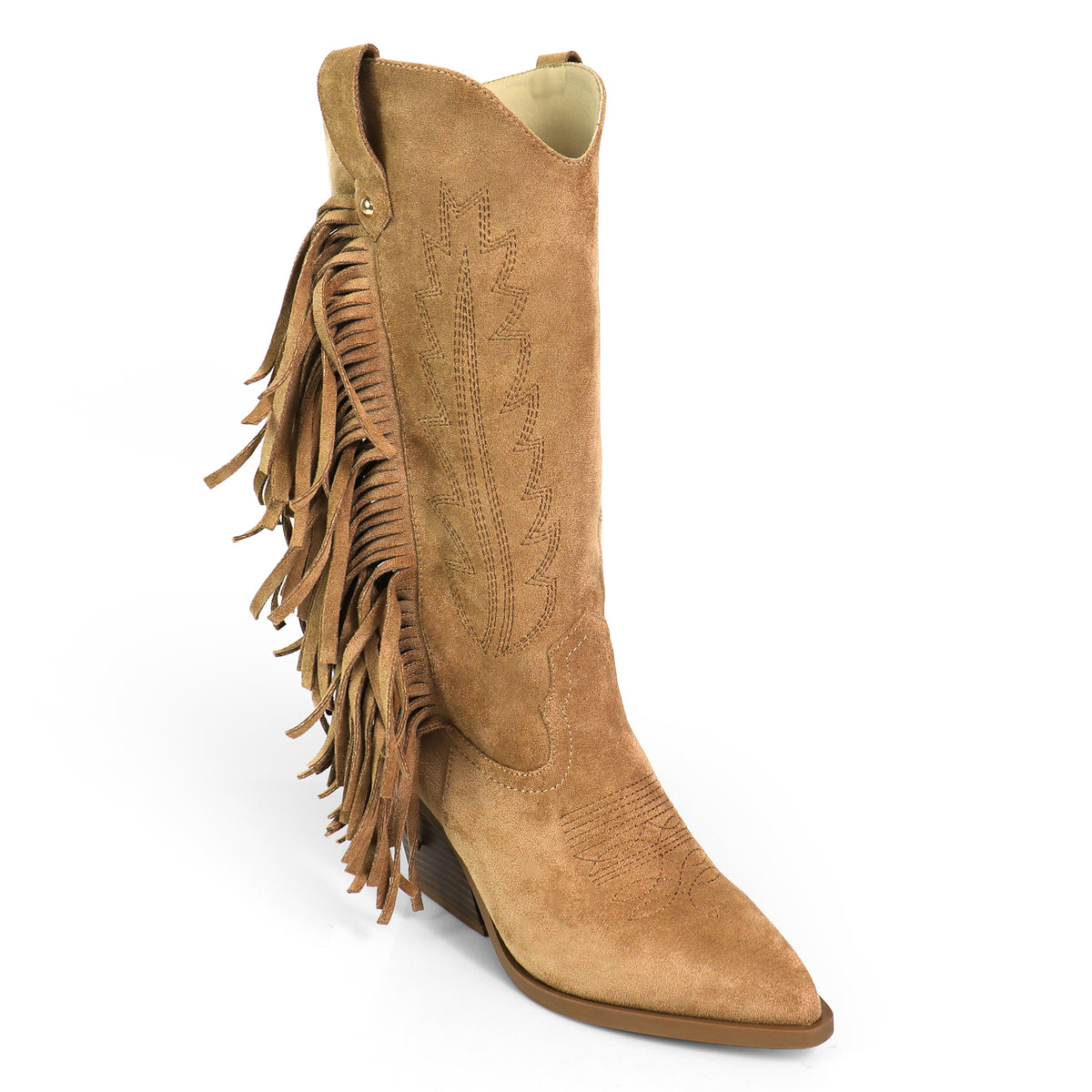 MILLIE-1 FRINGE BOOTS W/ HEEL
