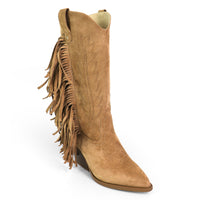 MILLIE-1 FRINGE BOOTS W/ HEEL