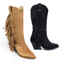 MILLIE-1 FRINGE BOOTS W/ HEEL