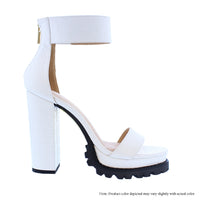 MONCLAIR-19A STRAP RUGGED THICK ANKLE HEEL SANDALS