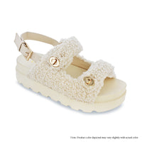 MONTANA-3 BUCKLE  FAUX FUR SHEARLING  SANDAL SLIPPER