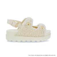 MONTANA-3 BUCKLE  FAUX FUR SHEARLING  SANDAL SLIPPER