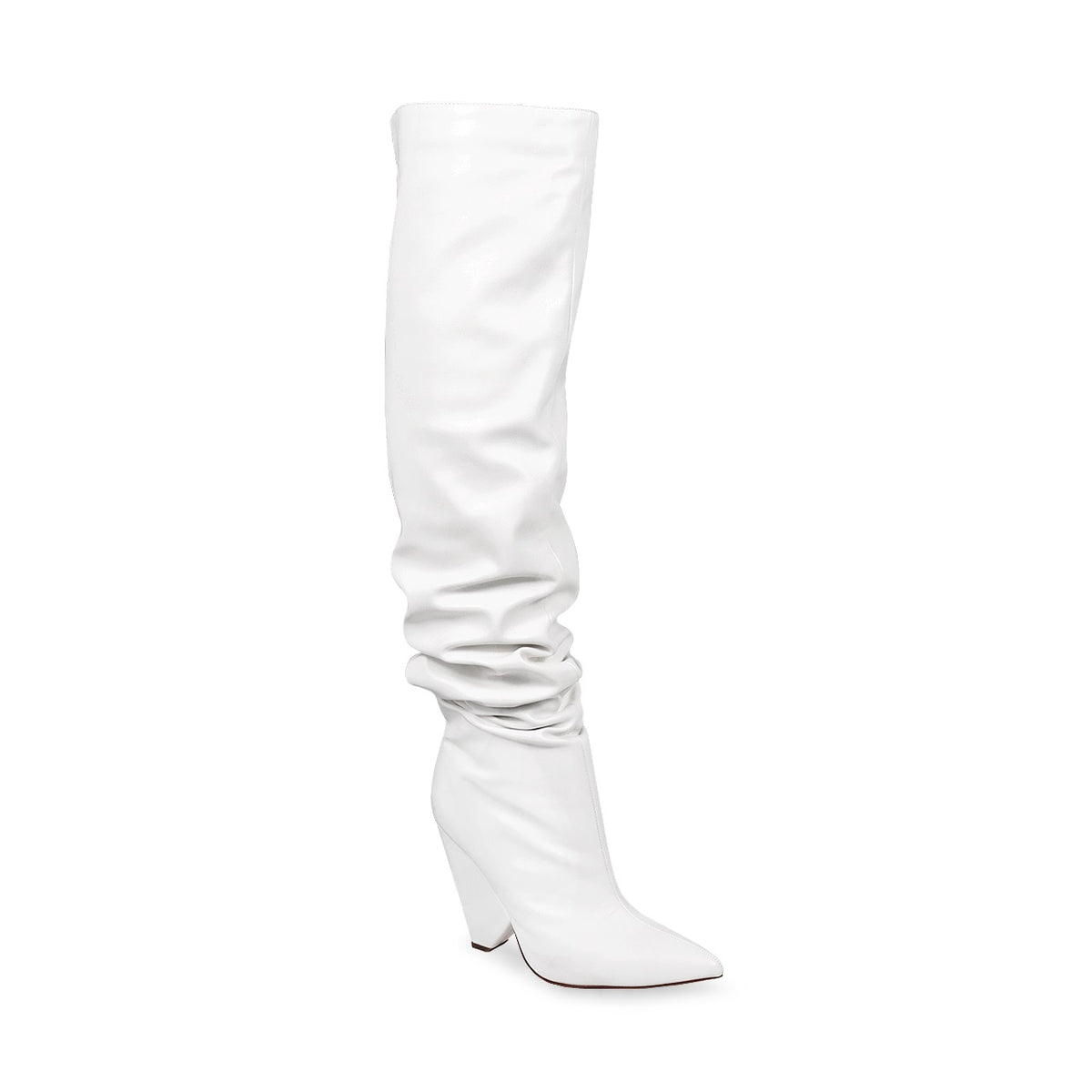 NANO-2  WEDGE HEEL SLOUCH THIGH HIGH BOOT - WHITE