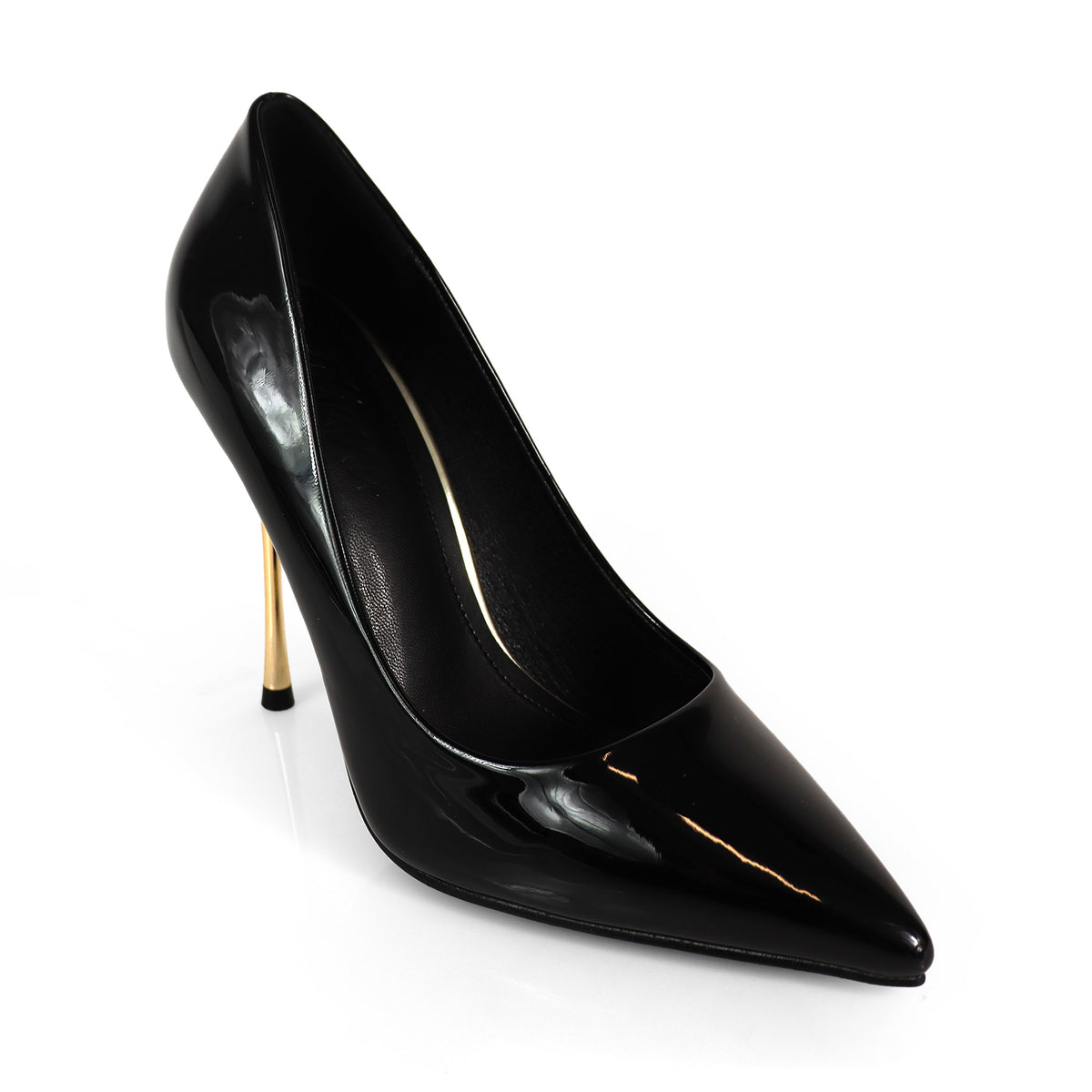 NICOLE-3 POINTED TOE PATENT PUMP W/ METAL HEEL