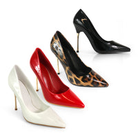 NICOLE-3 POINTED TOE PATENT PUMP W/ METAL HEEL