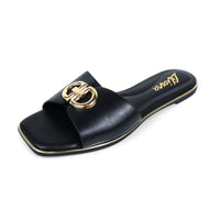 OPEN TOE BUCLKE DECOR SLIDE, OLGANA-2