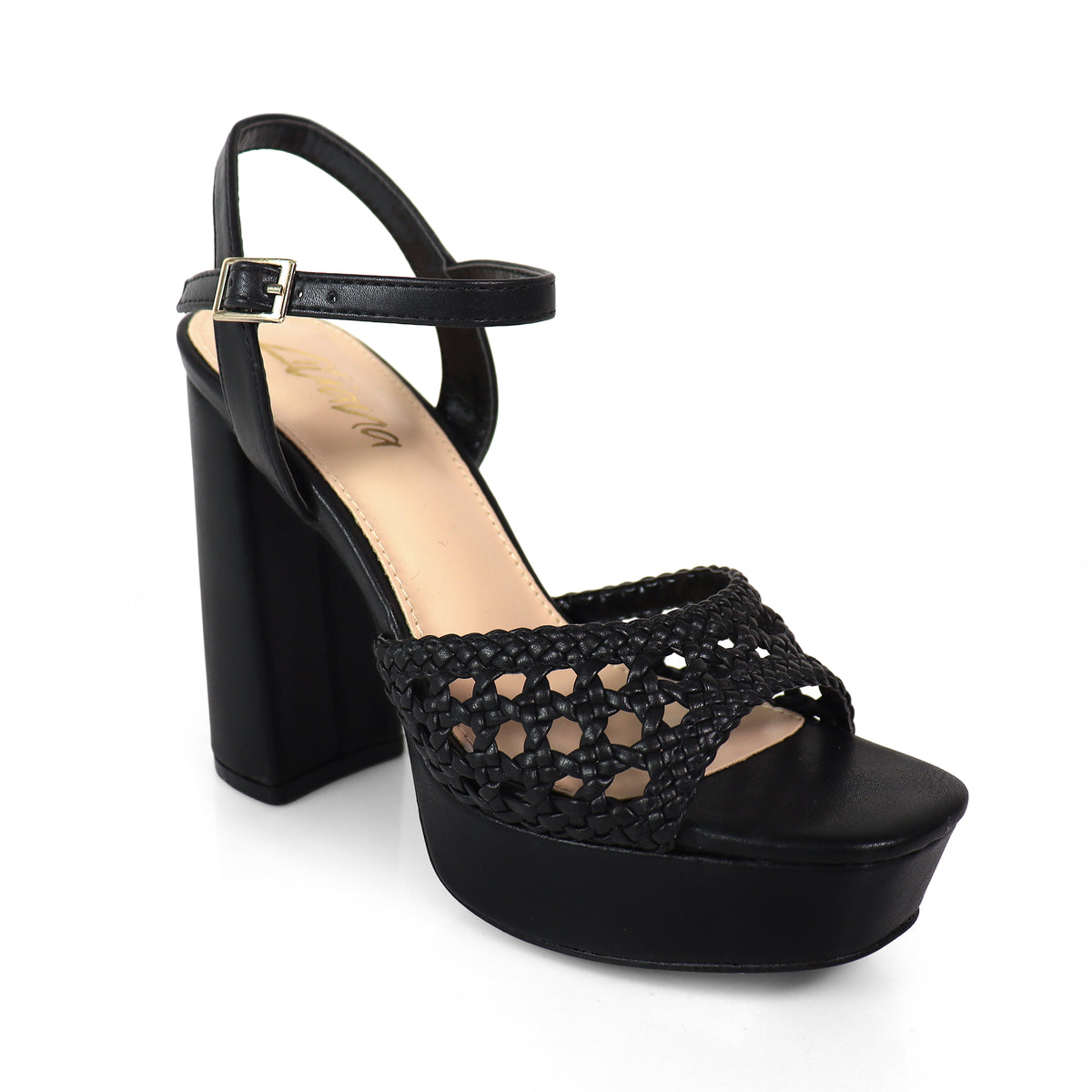 PEARLLA-3 PEEL TOE BRAID ANKLE STRAP W/ CHUCKY HEEL