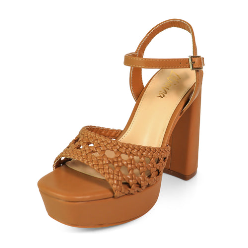 PEARLLA-3 PEEL TOE BRAID ANKLE STRAP W/ CHUCKY HEEL