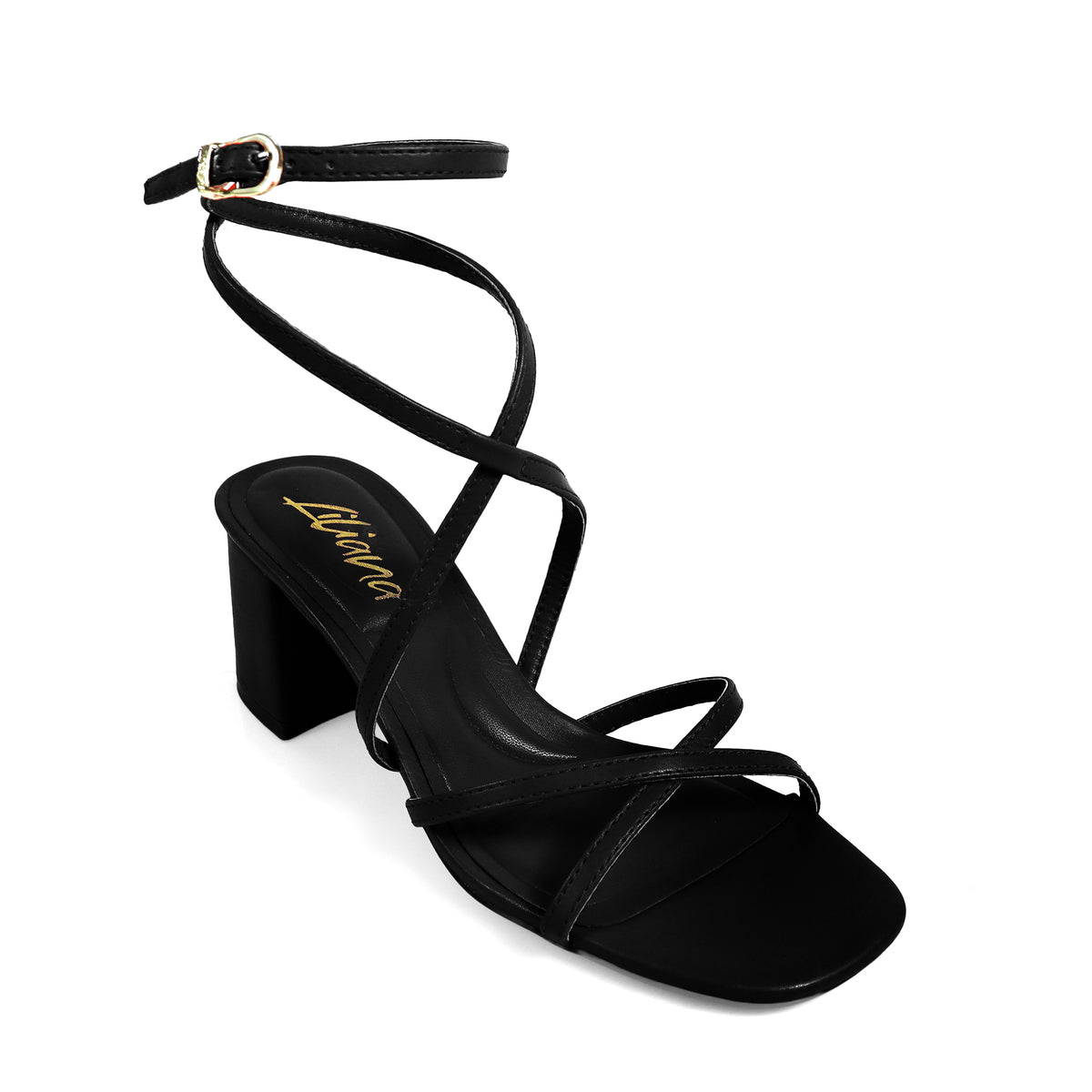 SANSANA-2 ALMOND OPEN TOE ANKLE STRAP W/ MID HIGH HEEL