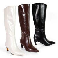 SHIRLEY-2 OPEN TOE CANVAS ANKLE BOOTS W/ STILETTO HEEL