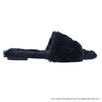 STEPOUT-2 FAUX FUR ONE-BAND SLIP-ON SANDAL