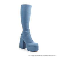 SUKKI-2 CHUNKY PLATFORM HEEL MID-HIGH STRETCH BOOTIES