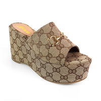 TATIANA-1 OPEN TOE HORSEBIT MULE W/ WEDGE
