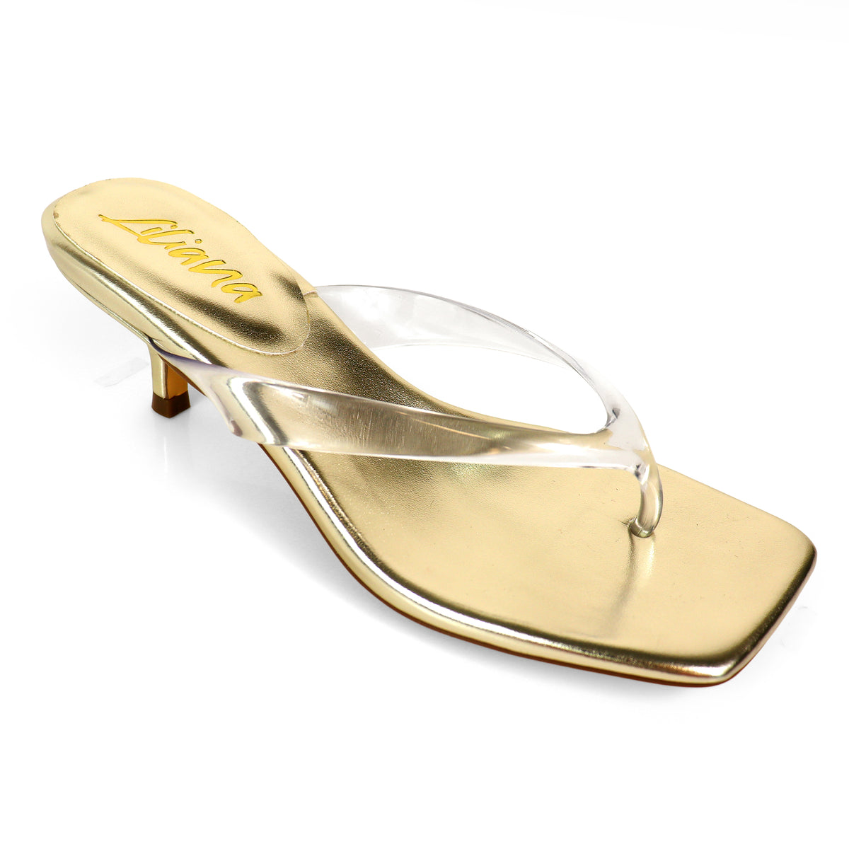 TEALA-1 TRANSPARENT THONG W/ KITTEN HEEL