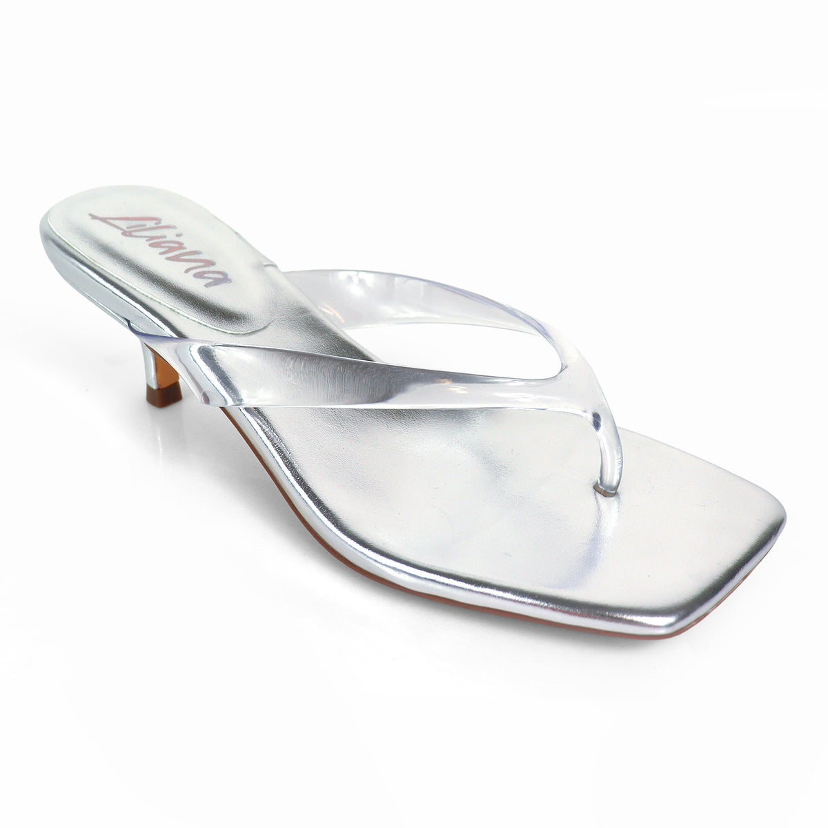 TEALA-1 TRANSPARENT THONG W/ KITTEN HEEL