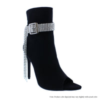 TELME-1 POINTED PEEP TOE RHINESTONE HEEL BOOTIES