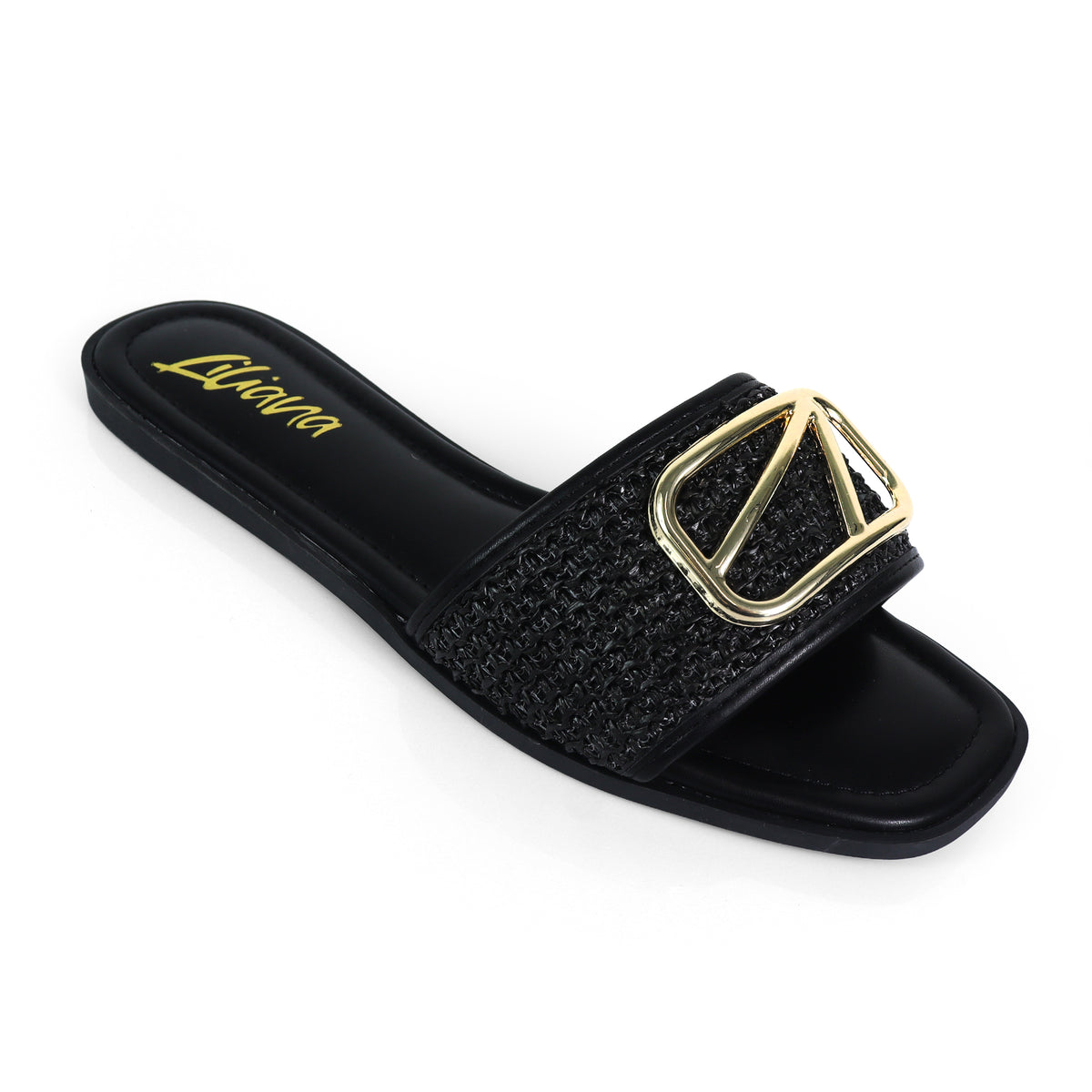 TIANA-2 RAFFIA BUCKLE SILDE