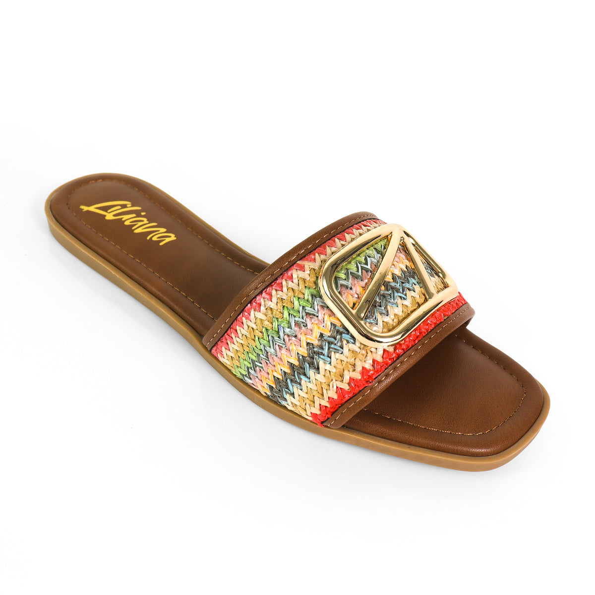 TIANA-2 RAFFIA BUCKLE SILDE