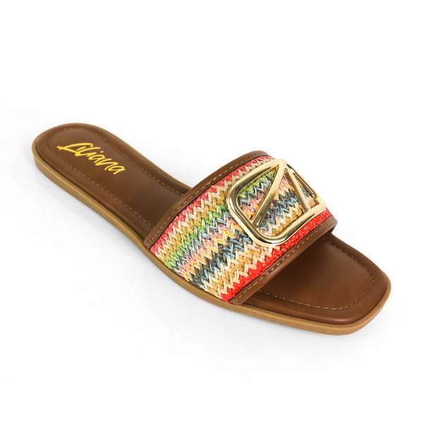 TIANA-2 RAFFIA BUCKLE SILDE