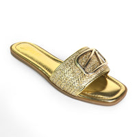 TIANA-2 RAFFIA BUCKLE SILDE