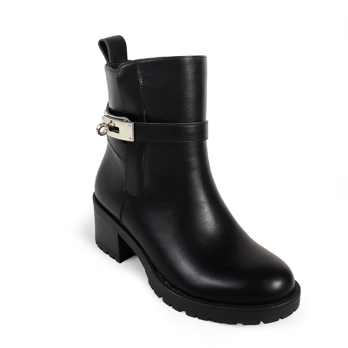 VICKY-1 PLAQUE TOURET ANKLE BOOTIE W/ LUG SOLE