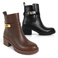 VICKY-1 PLAQUE TOURET ANKLE BOOTIE W/ LUG SOLE