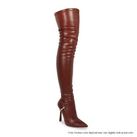 VIKKI-1 THIGH-HIGH POINTY TOE BOOT WITH CHAIN DETAIL