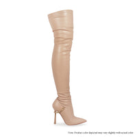 VIKKI-1 THIGH-HIGH POINTY TOE BOOT WITH CHAIN DETAIL