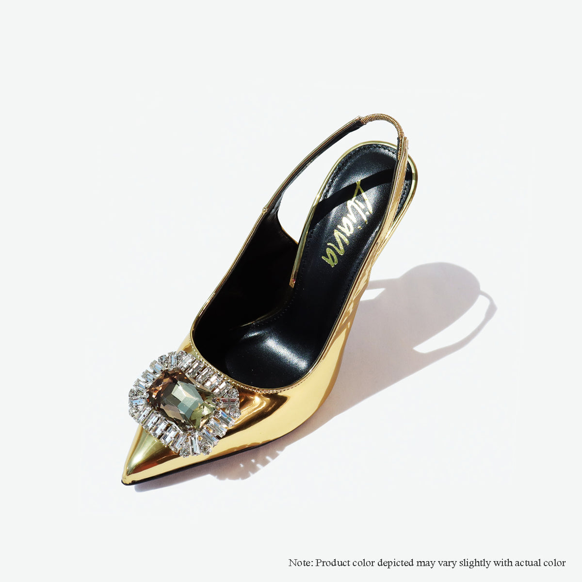 VITTO-86 POINTED PUMP W/ IG SQUARE RHINESTONE ORNAMENT