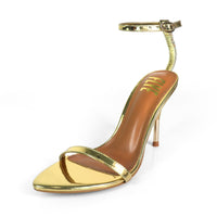 YAIMA-1 POINTED TOE ANCKLE STRAP W/ METAL HEEL